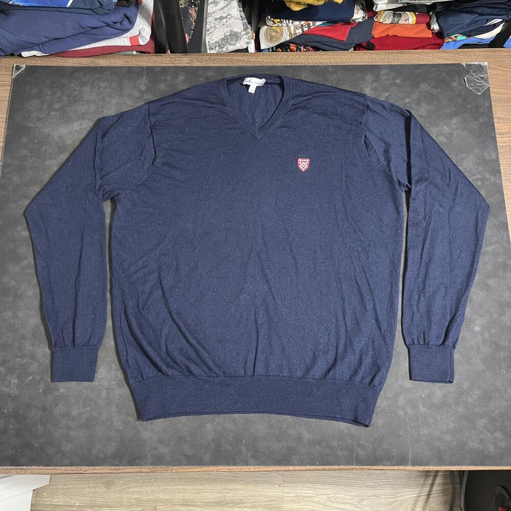 Peter Millar Yale Crest Merino Wool Sweater Berkely Navy Knit Pullover Harvard